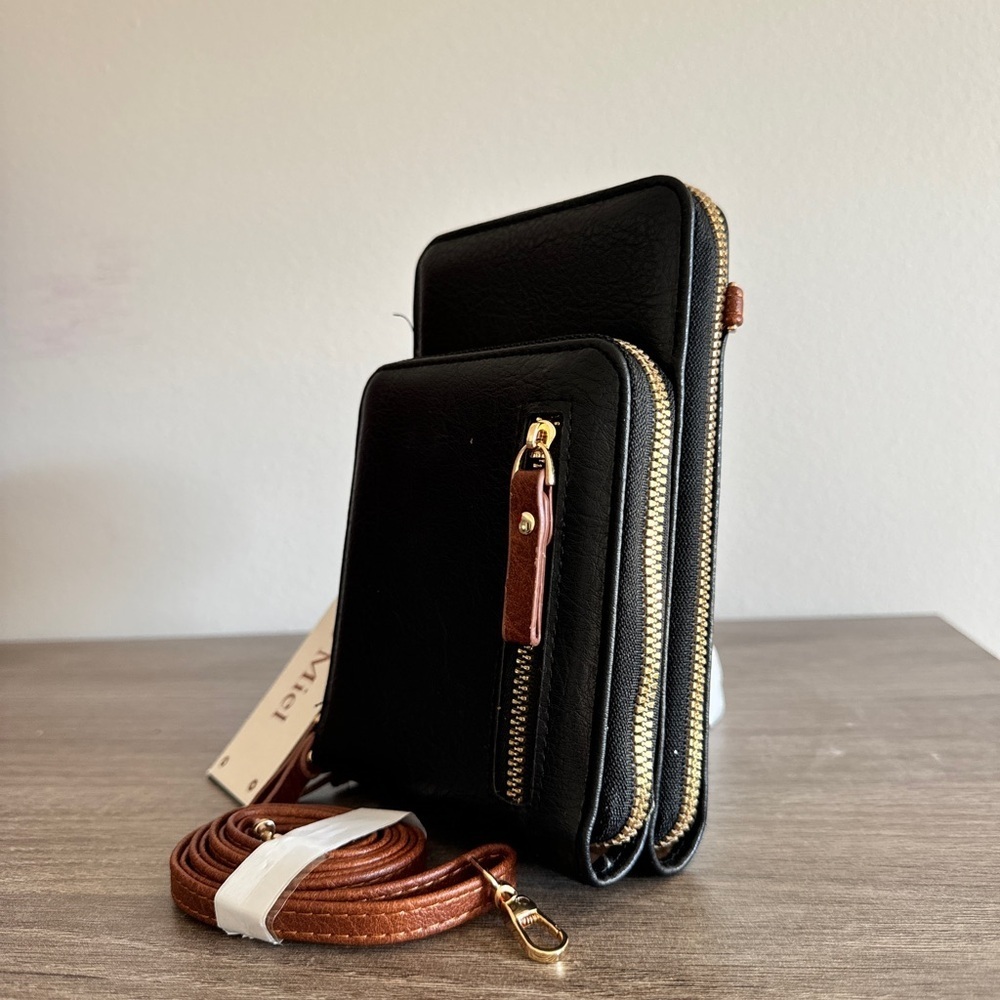 Black and Brown Crossbody Bag - Picture 8 of 9